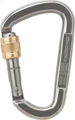 Edelstahl Karabiner DForm Schrauber mit Splint von Austri Alpin; geeignet für Klettern.