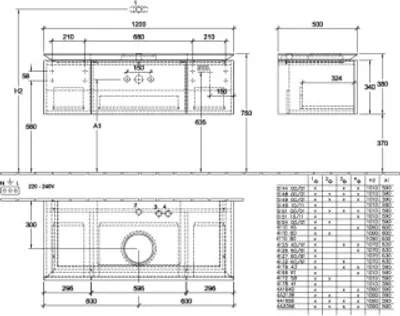 Produktbild von Villeroy & Boch B577L0PD WTUS Legato 1200x380x500mm m. Bel. 3