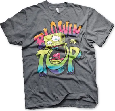 Obrázok produktu pre Tričko SpongeBob Blowin My Top - Veľké - DarkHeather