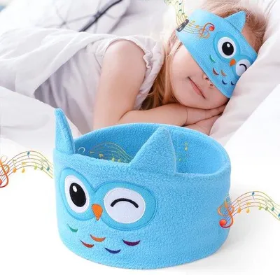Obrázek produktu pro Dětská noční čepice s Bluetooth náhlavní páskou, 100 % bez průhledu, stínící, měkká a pohodlná na spaní, čepice přes uši pro muže i ženy