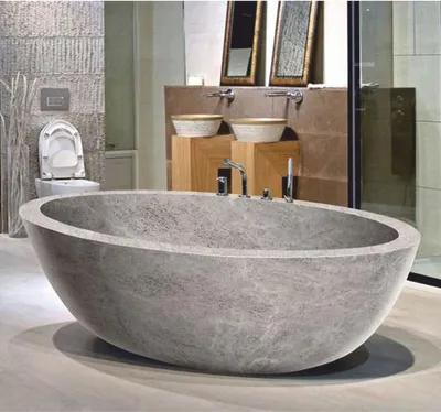 Immagine prodotto di Casa Padrino Vasca da bagno freestanding in marmo grigio 178 cm - Bagno Interno