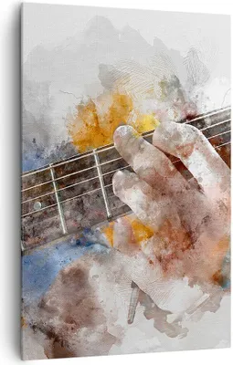 Produktbild von Bild auf Leinwand - Leinwandbild - Einteilig - Gitarre Musik - 80x120cm - Wand Bild - Wanddeko - Wandbilder - Leinwanddruck - Kunstdruck - Wanddekoration - Leinwand bilder - Wandbild - PA80x120-3448