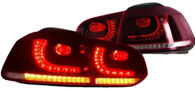 Imagen del producto de Disposición de luces traseras, intermitentes LED secuenciales, diseño impermeable, color rojo transparente, para vehículos con conducción por la izquierda (LHD)