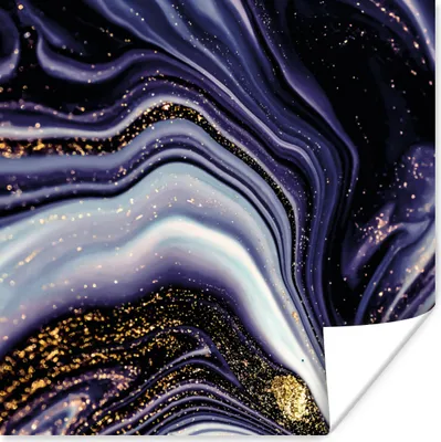 Produktbild von MuchoWow® Poster Marmor - Lila - Luxus - Marmoroptik - Glitzer 50x50 cm - Wohnzimmerdekoration