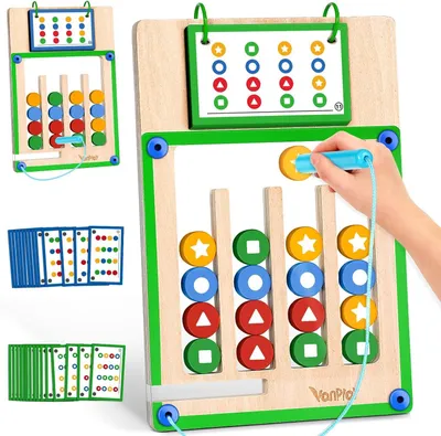 Produktbild von Montessori-Spielzeug für Kinder von 3 bis 6 Jahren – Magnetisches Labyrinth-Spielzeug aus Holz – Sortierspiel – Lernspielzeug – Geschenk