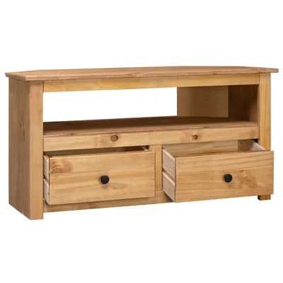 Produktbild von The Living Store TV-Eckschrank 93 x 49 x 49 cm Massivholz Panama-Kiefer