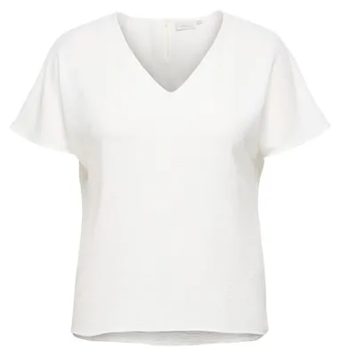 Produktbild von ONLY CARMAKOMA Damen Carmetta Life V-Neck Ss Top WVN Noos, Cloud Dancer, 54 EU