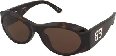 Produktbild von BALENCIAGA SONNENBRILLE BB0396SK (002) Havanna-Acetat und braune Gläser