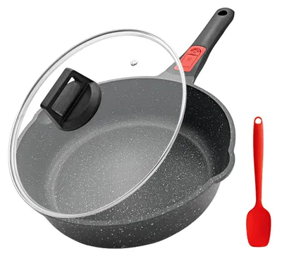 Bratpfanne 24 cm mit Deckel, antihaftbeschichtet, abnehmbarer Griff