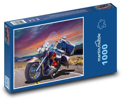 Zdjęcie produktu dla martinpuzzle - Puzzle 1000 elementów - Motocykl chopper na drodze