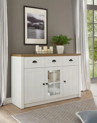 Produktbild von Landhaus Sideboard Wohnzimmer Provence 130cm pinie weiß eichefarben hell