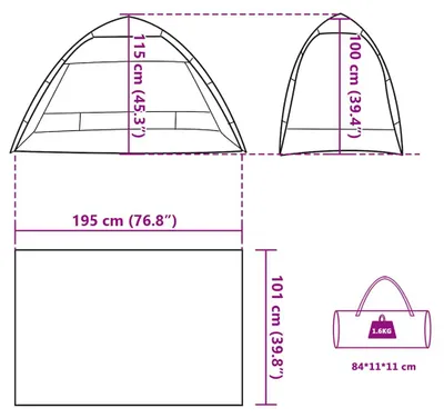 Produktbild von vidaXL Strandzelt 2 Personen Azurblau Quick Release Wasserdicht