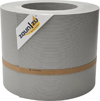 Produktbild von Sichtschutzstreifen zaun|zu RILLE 26m Rolle PP Zaunblende Doppelstabmattenzaun Steingrau 26m
