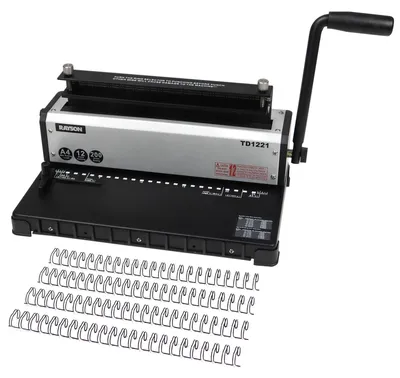 Productafbeelding van Draadbindmachine - Metaal - 2:1 ponsafstand - 23 gaten - A4 - Ponst 12 vellen - Bindt tot 250 pagina's
