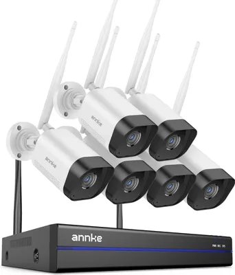 Immagine prodotto di Sistema di videosorveglianza, risoluzione 8 MP, audio bidirezionale, NVR a 16 canali, 6 telecamere, Nessuno