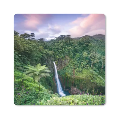 Produktbild von MuchoWow® Mauspad Mousepad Blick auf einen Wasserfall im fantastischen Regenwald in Costa Rica 20x20 cm - Mousepads - Maus Mat - Pad - Mausunterlage - Desk Mat - Bureauartikeln