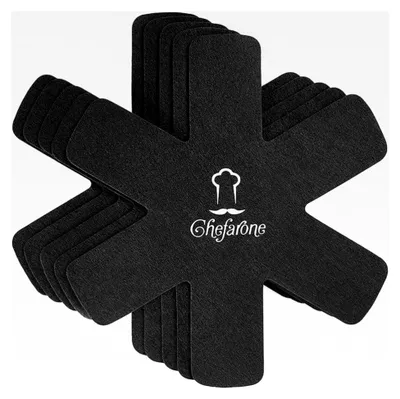 Produktbild von Pfannenschoner aus Filz - 5er Set - 38 cm - XL Pfannenschutz - Stapelschutz für Pfannen (schwarz)