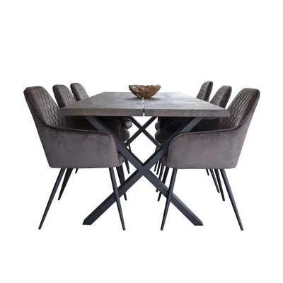 Image de Tony Salle à manger, 1 table à manger et 6 chaises, champignon et chêne.