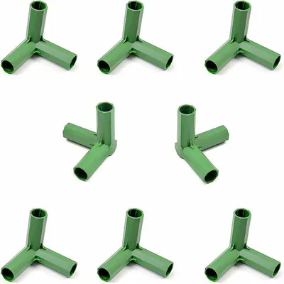 Obrázek produktu pro Spojka pro rámy skleníků, spojka pro rámy skleníků a nábytek, 10 spojovacích doplňků pro zahradní rámy 16 mm stabilní podpora pro rámy skleníků (pravoúhlá 3cestná)