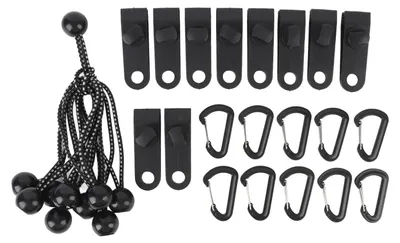 Produktbild von 10 Set Outdoor-Zelt-Clips, winddichte Befestigungen, Planenklemmen, elastisches Seil, Kunststoffschnalle für Camping, Wandern