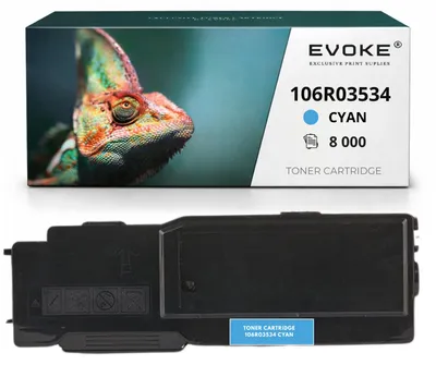 Produktbild von Evoke Toner-Kompatibilkartusche für den Drucker Xerox C400 / 405 C 106R03534, Cyan, 8.000 Seiten, kompatibel mit VersaLink C400, C400V_N und C405