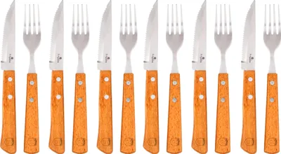Produktbild von Berlinger Haus Steakmesser Set 12-teilig - Holzgriff, Edelstahl, Großformat, Home Restaurant Sensation, Farbe Braun