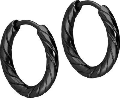 Produktbild von Titan Ohrclicker Creolen GEDREHT Schwarz Innendurchmesser: 20 mm