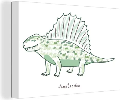 Produktbild von OneMillionCanvasses® - Leinwandbilder - 140x90 cm, Kinderzimmer - Dinosaurier - Dimetrodon - Jungen - Mädchen - Kinder, Wandbilder Kunstdruck Wanddekoration