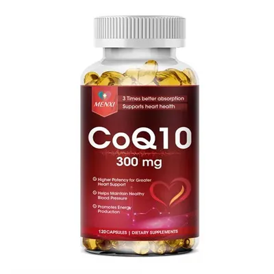 Produktbild von CoQ10 300mg (120 Kapseln) Nahrungsergänzungsmittel, Herz, Kreislauf, Herzgesundheit, Immunsystem, Blutdruck, Energie, Ausdauer