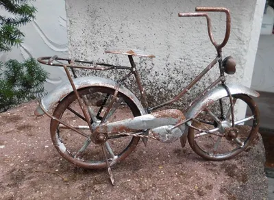 Produktbild von Skulptur Dekoobjekt Fahrrad Handarbeit aus Eisen Antik-Rost-Optik 27 cm