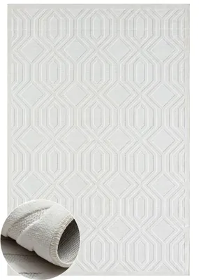 Obrázek produktu pro Venkovní koberec MY-RUG "Elaria" 230X160 cm, bílý, s jednoduchým vysokým vzorem