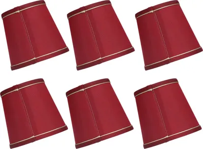 Zdjęcie produktu dla 6PCS Abażur z tkaniny Nowoczesny prosty abażur z tkaniny Phnom Penh Rzemiosło do lampy E14 Wino czerwone (PX43)