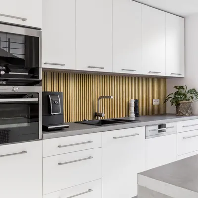 Produktbild von Dedeco Küchenrückwand Motiv: Holz V7, 5mm Hartschaum Kunststoffplatte PVC als Spritzschutz Küchenwand Wandschutz wasserfest, inkl. UV-Lack matt, alle Untergründe, 280 x 60 cm