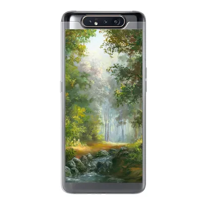 Produktbild von MuchoWow® Handyhülle Schutzhülle Hülle für Samsung Galaxy A80 Wald - Ölgemälde - Sommer Silikon Softcase Handy Hülle - Schutzdeckel