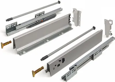 Produktbild von Schubkastensystem SO-BOX weiß Höhe: 135 mm mit Reling Tiefe: 450 mm Schublade belastbar bis 40 kg Soft-Close