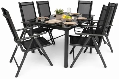 Produktbild von 7 tlg. Alu Gartenset Sitzgruppe 140SW