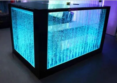 Produktbild von Bar Tisch Wasser Wand Bar Theke Möbel Beleuchtete Bartisch Bartheke Led Regal