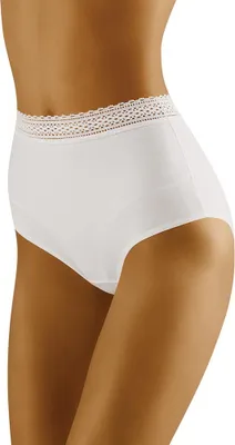 Produktbild von Wolbar Damen Slip Unterwäsche hoher Bund musterlos WB303, weiß, L