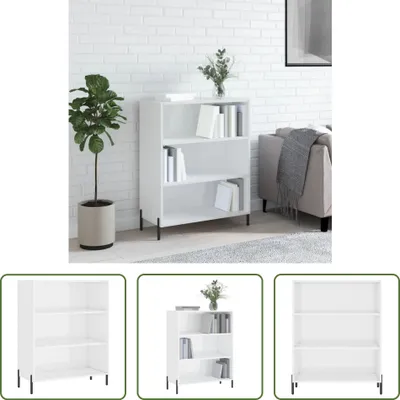 Produktbild von The Living Store Regalschrank Hochglanz-Weiß 69,5x32,5x90 cm Holzwerkstoff
