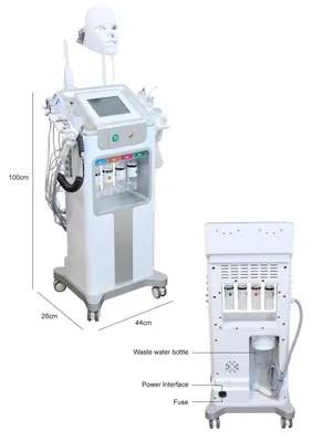 Produktbild von Hautanalyse Hydrodermabrasion Gerät - 12-in-1 Gesichtsgerät - Porentiefe Reinigung - Wasser Sauerstoffspray - Bubble SPA Behandlung - Entfernung Abgestorbener Haut - 220-240V Ultraschall