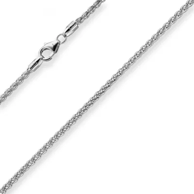 Produktbild von 2,1mm Zopfkette Silberkette Collier Halskette aus 925 Silber rhodiniert 45cm