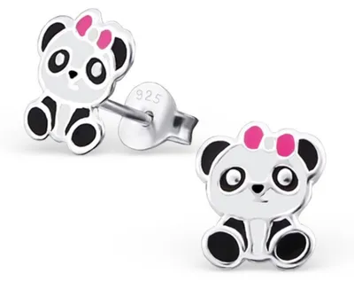Produktbild von Kinderohrstecker: Mädchen Ohrringe Silber „Pandabär“