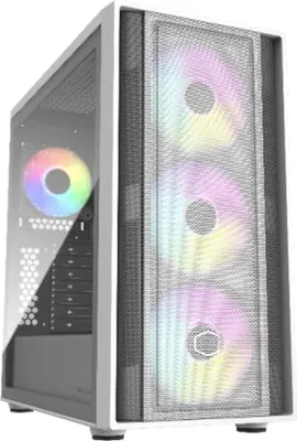 Produktbild von Cooler Master MasterBox 600 White, Desktop, PC, Weiß, ATX, EATX, ITX, micro ATX, Kunststoff, Stahl, Gehärtetes Glas, Gaming