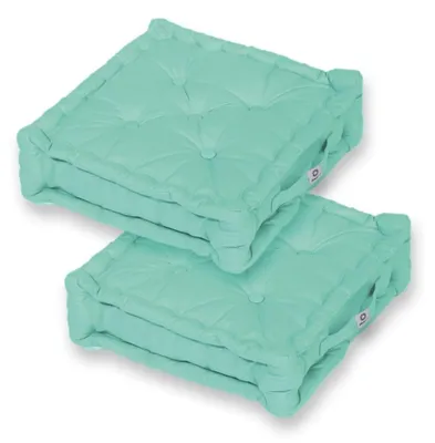 Image de Coussin de sol lot de 2  - 50 x 50 cm Vert Mint