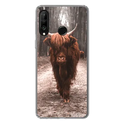 Produktbild von MuchoWow® Handyhülle Schutzhülle Hülle für Huawei P30 Lite Schottischer Hochländer - Wald - Kuh - Tiere - Natur Silikon Softcase Handy Hülle - Handyhülle