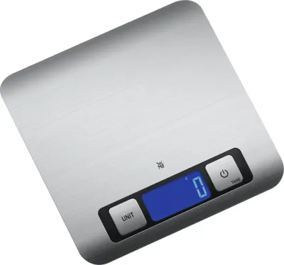 Zdjęcie produktu dla WMF 0608716030, Elektroniczna waga kuchenna, 5 kg, Stal nierdzewna, Stal nierdzewna, Kwadrat, fl oz, g, mi