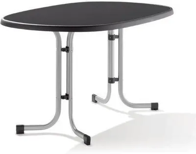 Produktbild von Sieger 252/A  Klapptisch Gartentisch 90x140 graphit klappbar, Dekorplatte oval