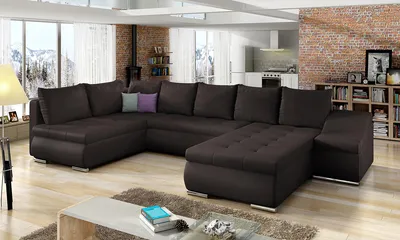 Produktbild von NABBI Ecksofa U mit Zerlegung ein Lagerraum Grosseto L - dunkelbraun