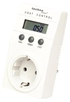 Energiekostenmessgerät LCD weiß, 6,5 x 7,1 x 11,9 cm