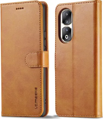 Produktbild von Hülle für Honor 90 Pro, Klapphüllen Brieftasche Leder Magnetverschluss Ständer Schutzhülle Gelb